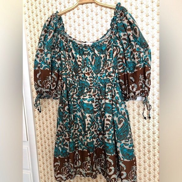 House of Harlow 1960 Artsy Boho Puff-Sleeve Mini Dress | Medium - Picture 4 of 6